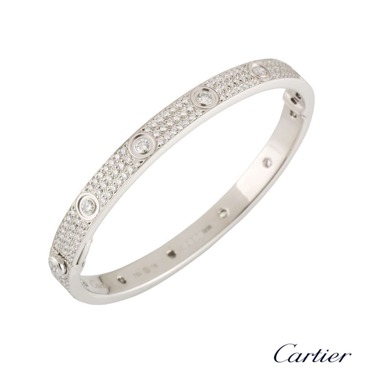 Cartier White Gold Pave Diamond Love 